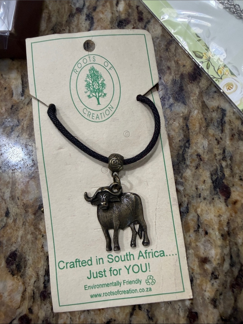 Buffalo Pendant Necklace - Bronze-Brown